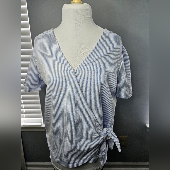 Michael Kors Short Sleeve Tie Wrap Top - Picture 1 of 3